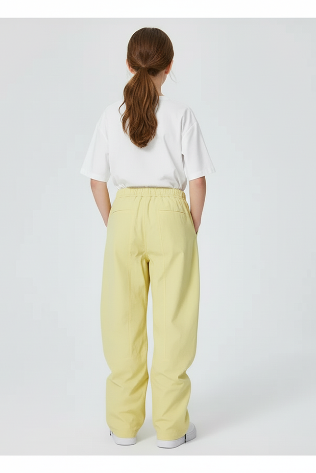 Pantalon Baggy Jaune Clair Ample Décontracté Fille - Polyester - vue 2