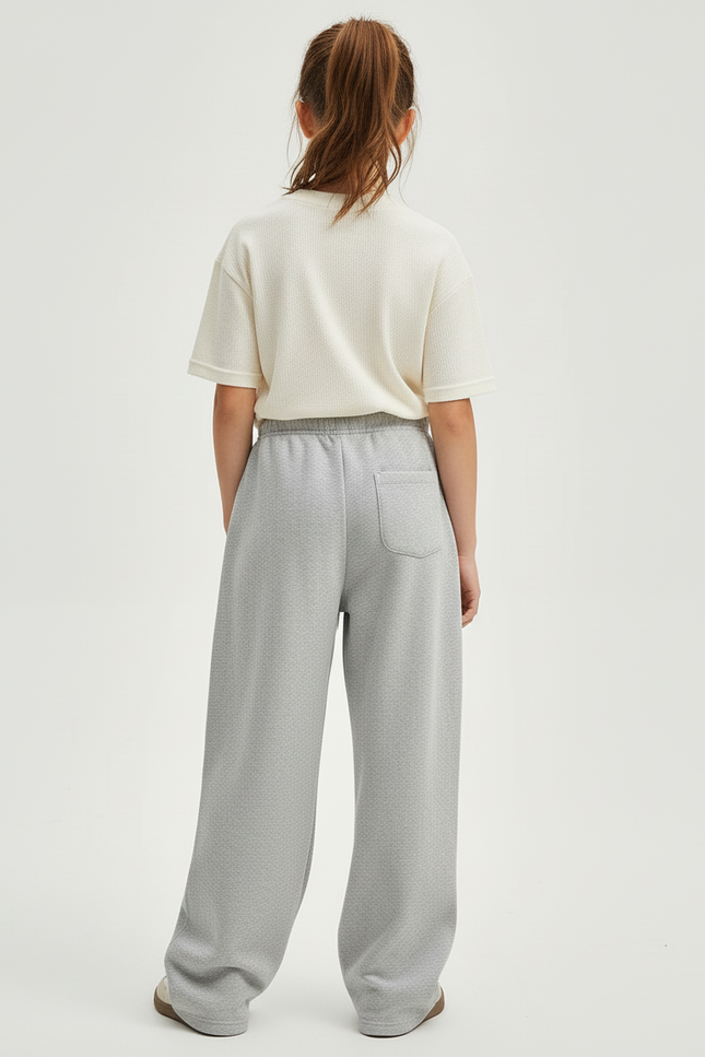Pantalon Baggy Gris Ample Décontracté Fluide Cordon - Molleton - vue 2