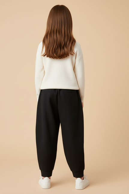 Pantalon Baggy Noir Ample Logo Enfant Coton - Molleton - vue 2