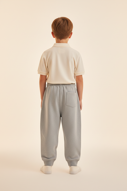 Pantalon Baggy Gris Ample Molleton Garçon Confortable - vue 2