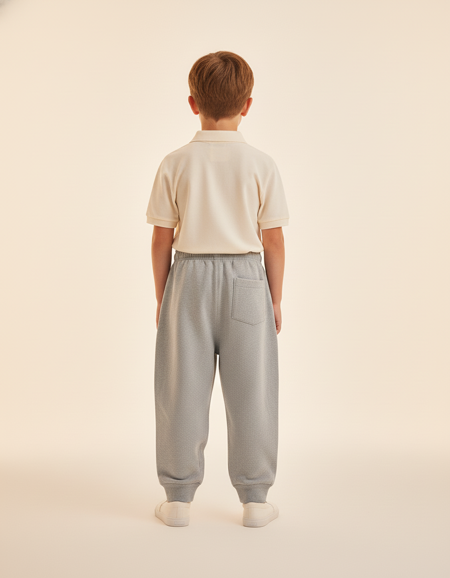 Pantalon Baggy Gris Ample Molleton Garçon Confortable - vue 2