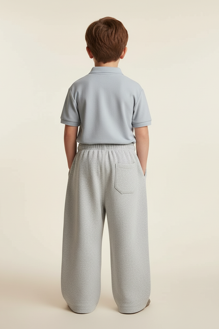 Pantalon Baggy Gris Chiné Ample Décontracté Confortable Cordon - Molleton - vue 2