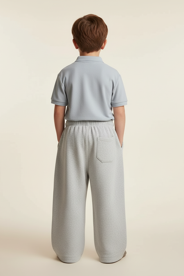 Pantalon Baggy Gris Chiné Ample Décontracté Confortable Cordon - Molleton - vue 2
