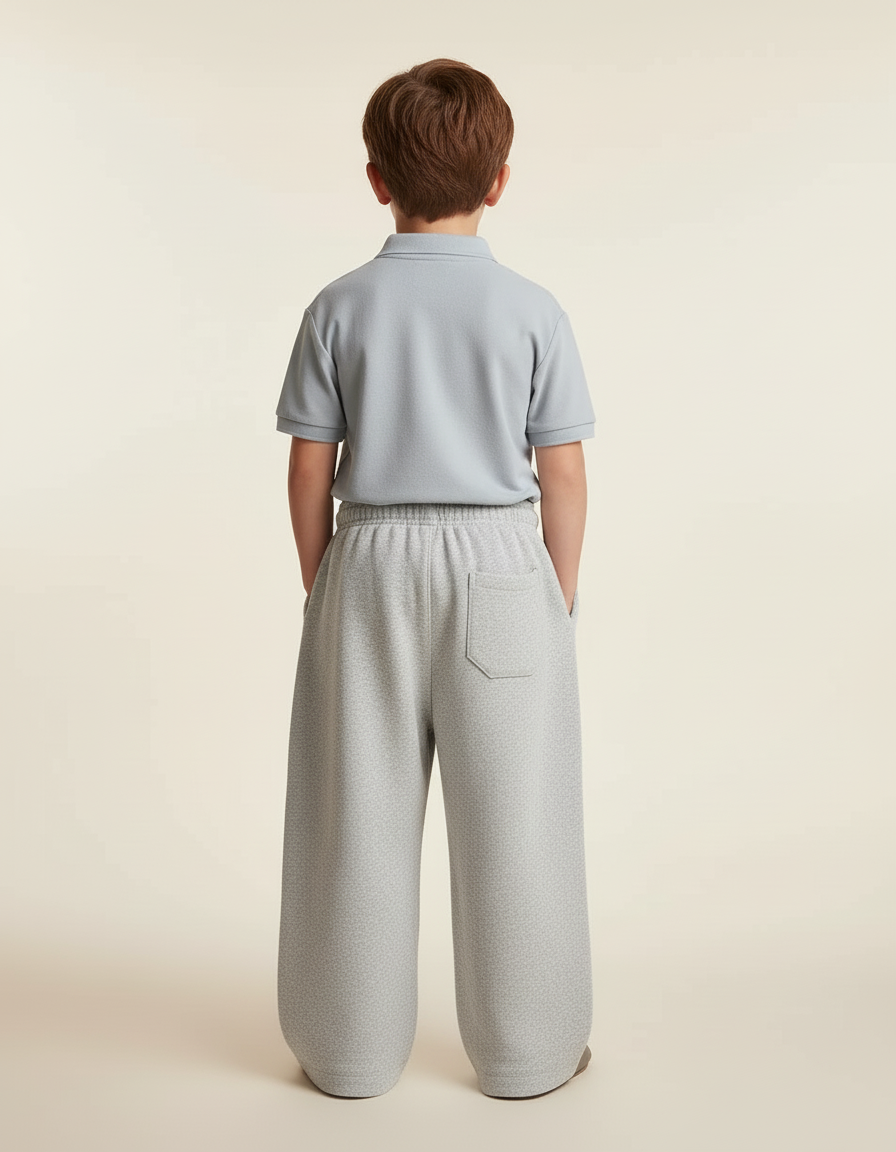 Pantalon Baggy Gris Chiné Ample Décontracté Confortable Cordon - Molleton - vue 2