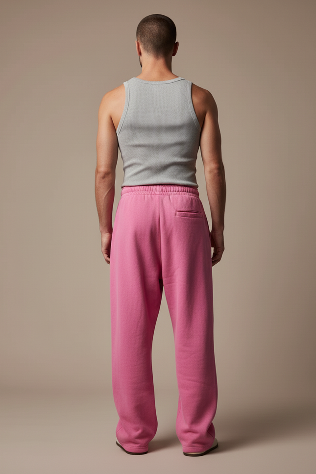 Pantalon Baggy Rose Ample Molleton Imprimé Décontracté Homme - vue 2