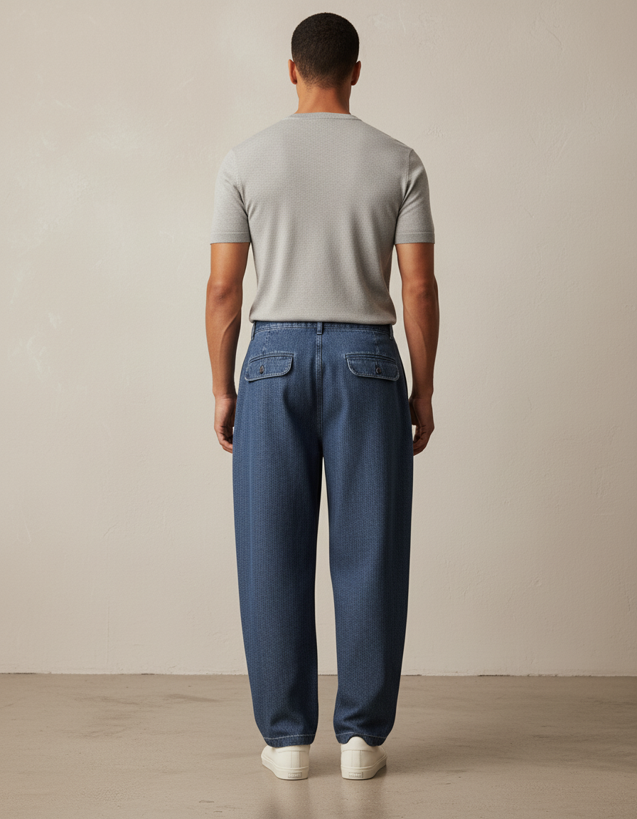 Pantalon Baggy Homme Bleu - Jean - vue 2