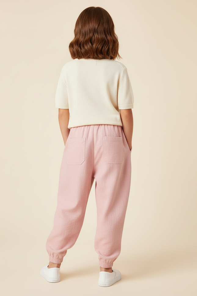 Pantalon Baggy Rose Coton Ample Imprimé Anime Fille - vue 2