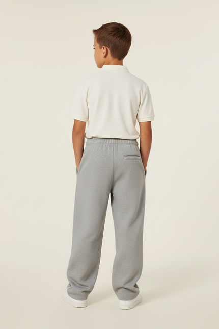 Pantalon Baggy Gris Large Coton Décontracté Enfant - Molleton - vue 2