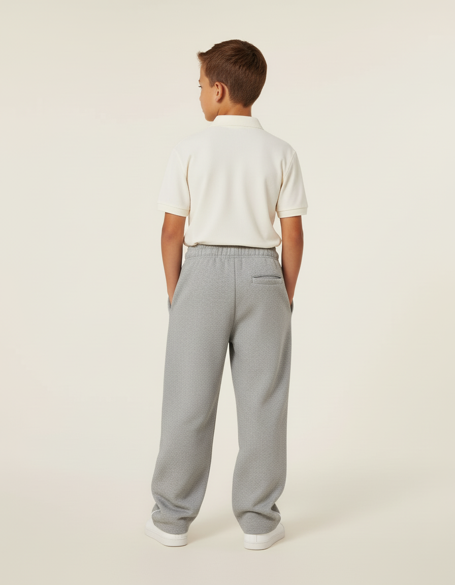 Pantalon Baggy Gris Large Coton Décontracté Enfant - Molleton - vue 2