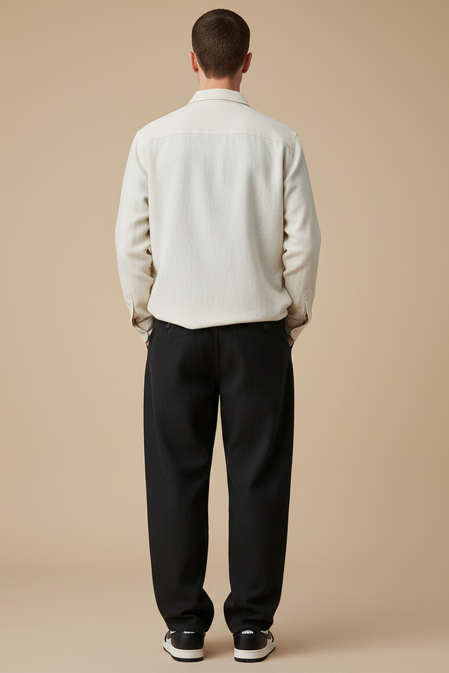 Pantalon Baggy Noir Ample Décontracté Denim Homme - Jean - vue 2
