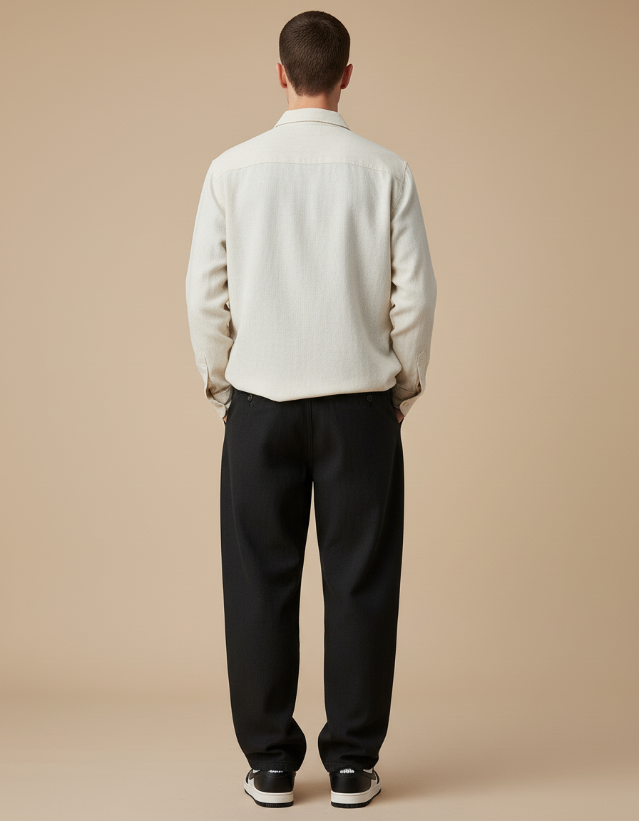 Pantalon Baggy Noir Ample Décontracté Denim Homme - Jean - vue 2