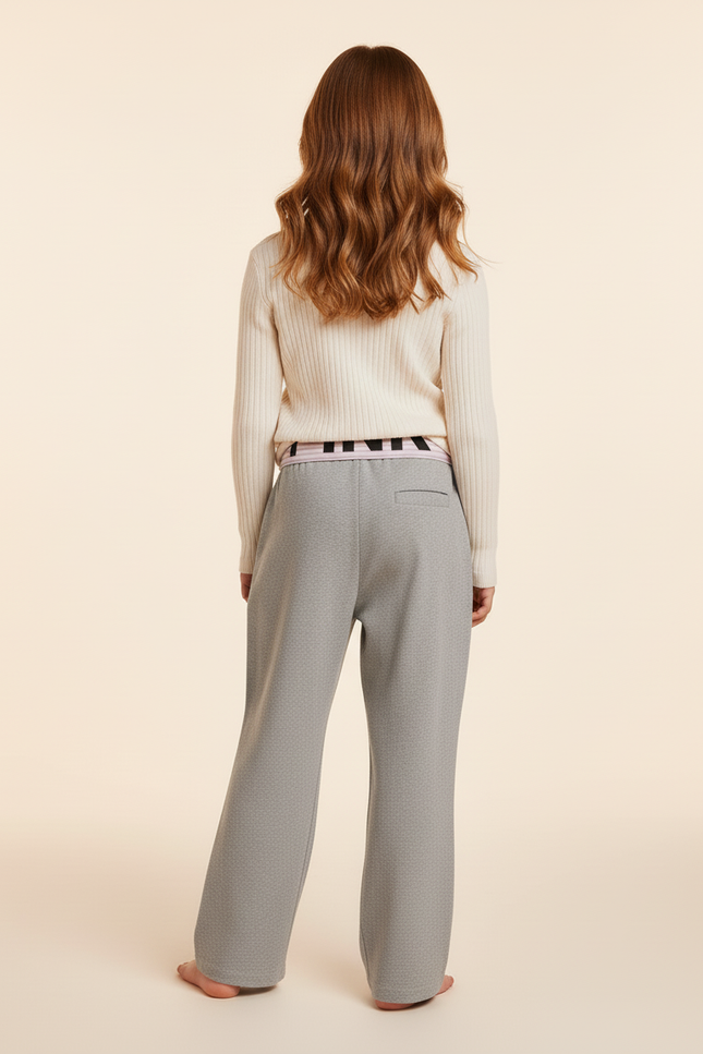 Pantalon Baggy Gris Confortable Molletonné Décontracté Fille - vue 2