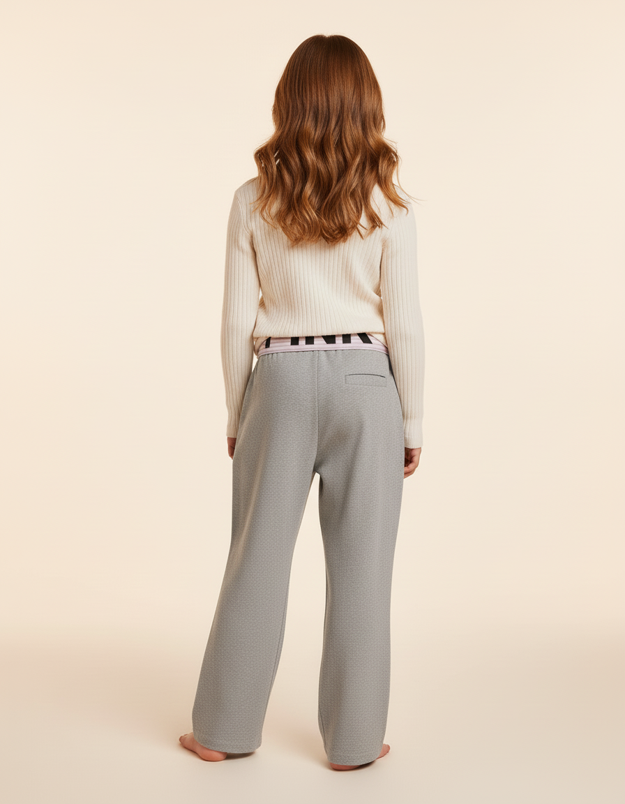 Pantalon Baggy Gris Confortable Molletonné Décontracté Fille - vue 2