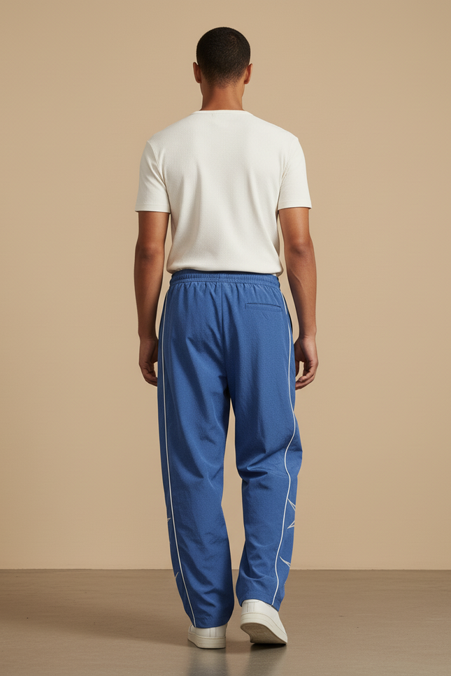 Pantalon Baggy Bleu Sportif Ample Décontracté Cordon - Polyester - vue 2