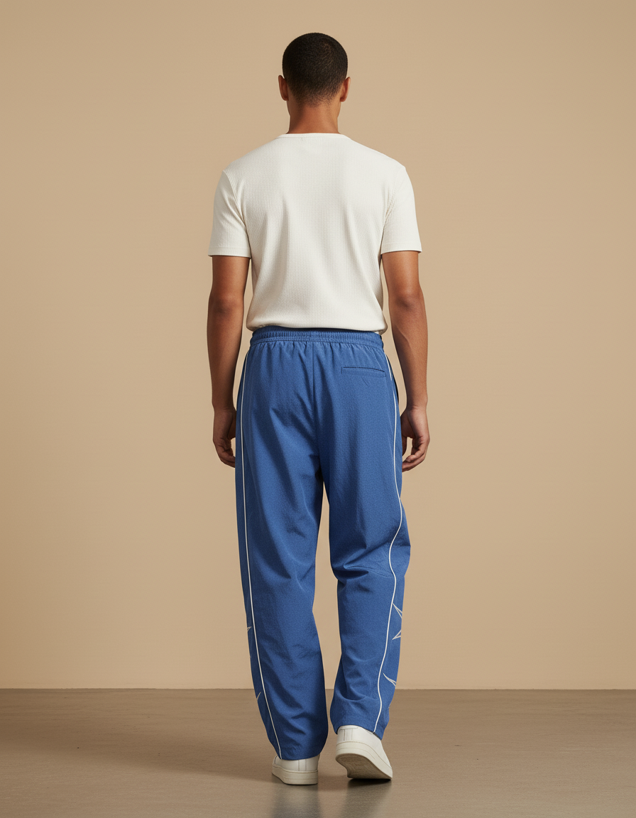 Pantalon Baggy Bleu Sportif Ample Décontracté Cordon - Polyester - vue 2