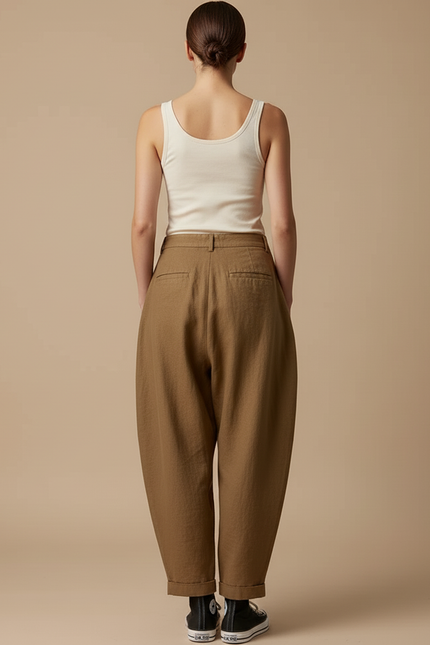 Pantalon Baggy Kaki Femme - Lin - vue 2