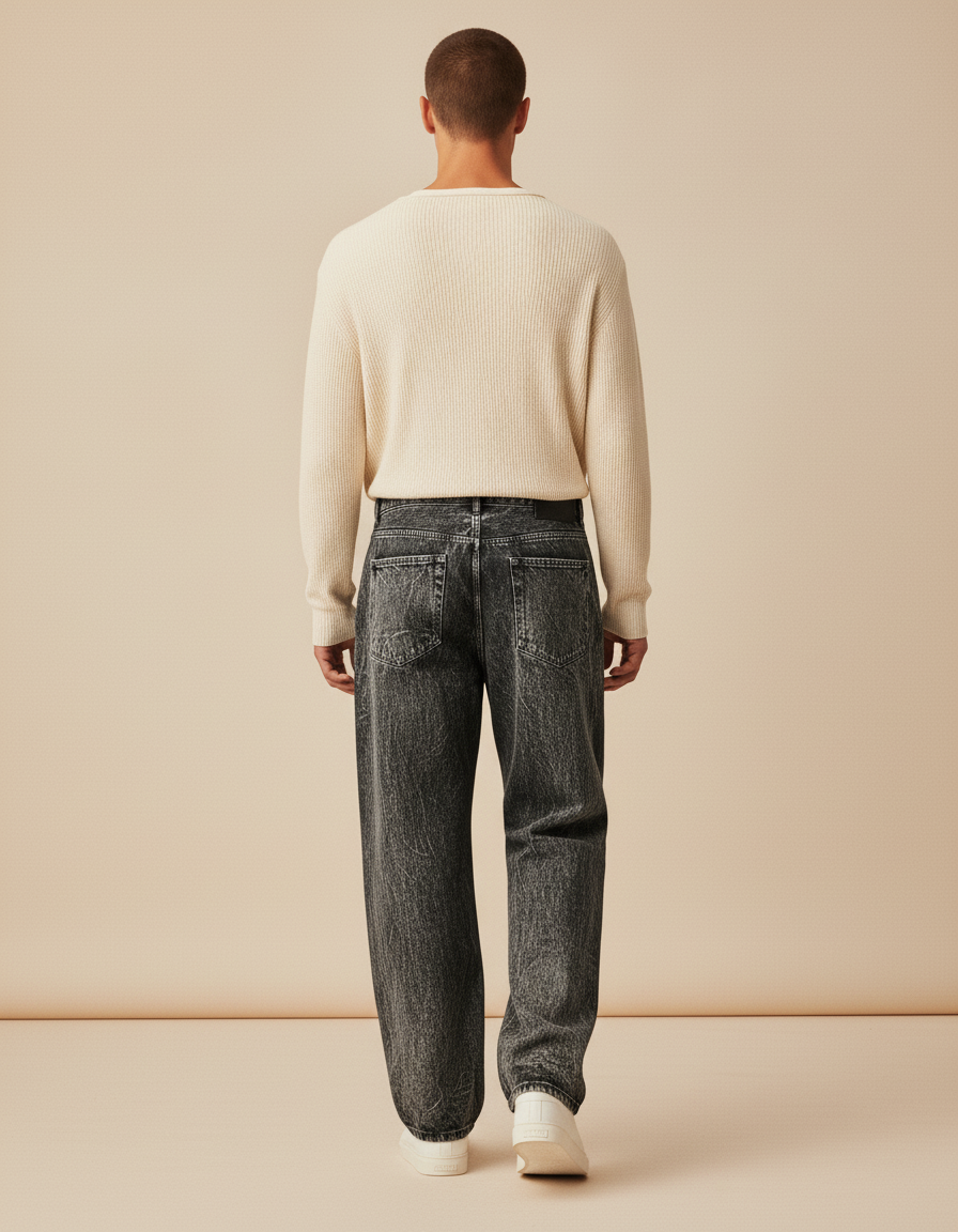 Pantalon Baggy Y2k - Gris Jean - vue 2