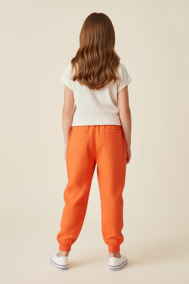 Pantalon Baggy Orange Lin Ample Décontracté Enfant - vue 2