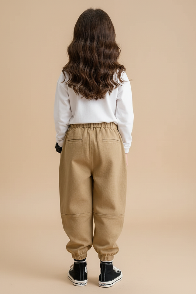 Pantalon Baggy Kaki Ample Coton Enfant Cargo - vue 2