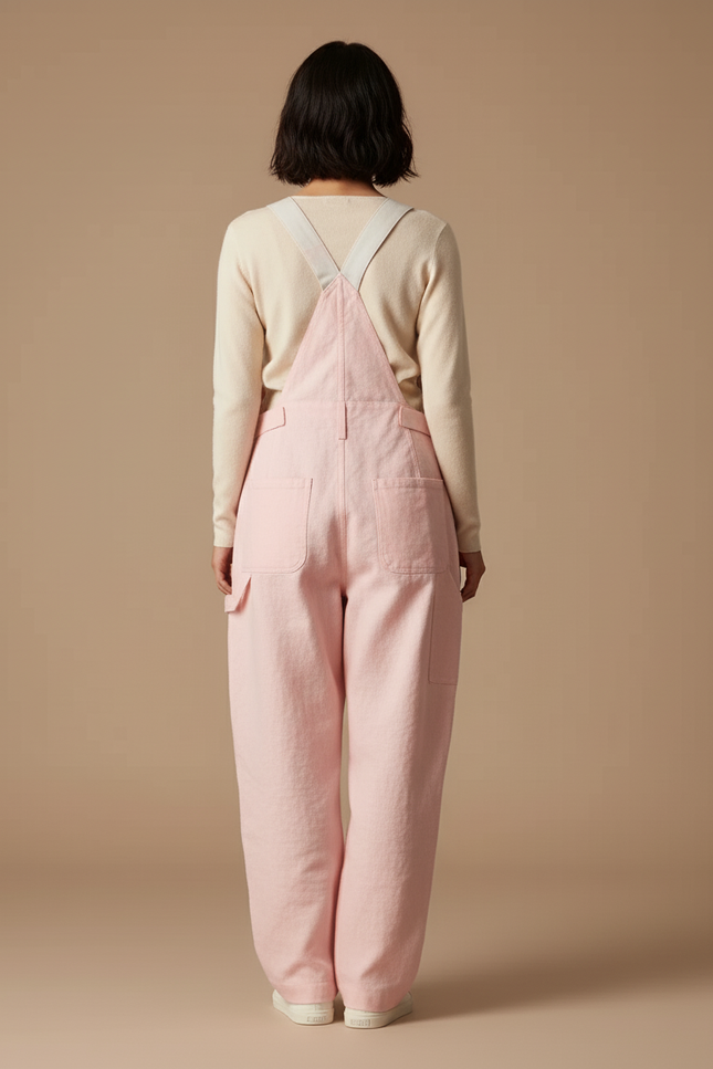 Pantalon Baggy Rose Bicolore Ample Coton Femme - vue 2