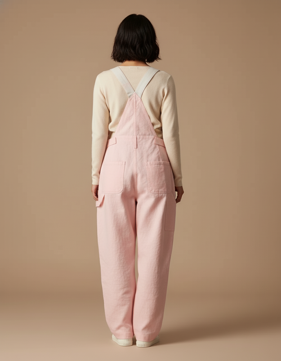 Pantalon Baggy Rose Bicolore Ample Coton Femme - vue 2