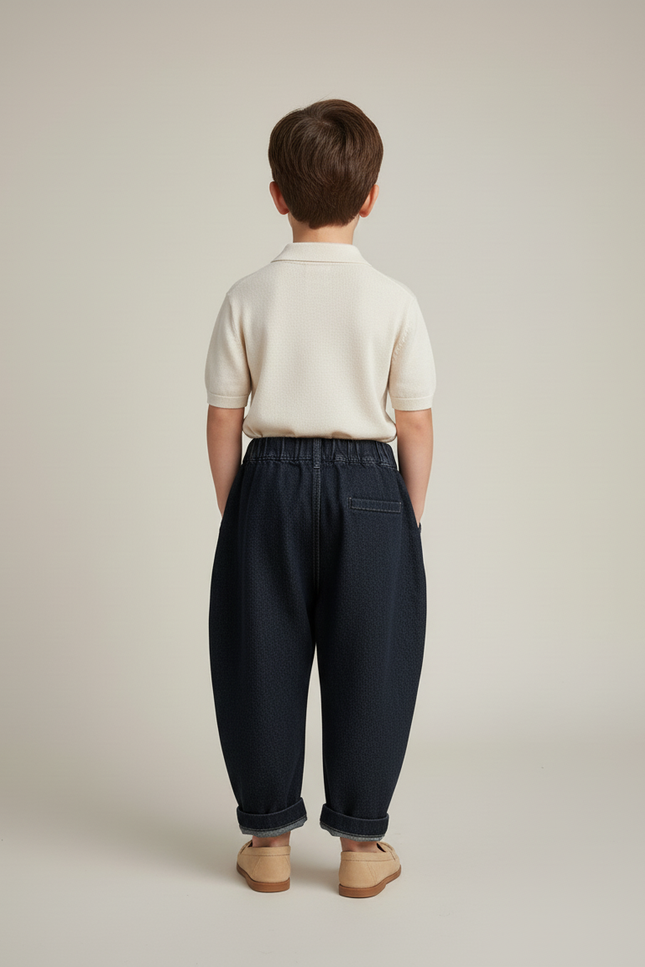 Pantalon Baggy Denim Bleu Ample Garçon Confortable - Marine Jean - vue 2