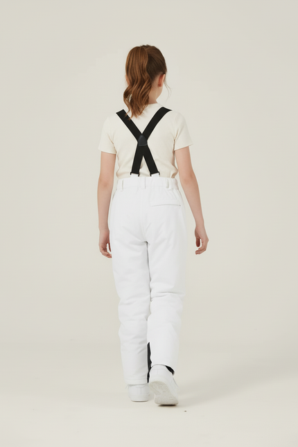 Pantalon Baggy Blanc Imperméable Bretelles Ski Enfant - Polyester - vue 2