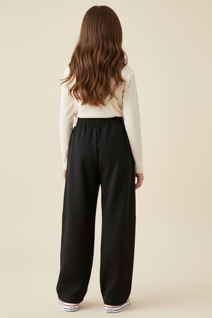 Pantalon Baggy Noir Coton Ample Sport Fille - Molleton - vue 2