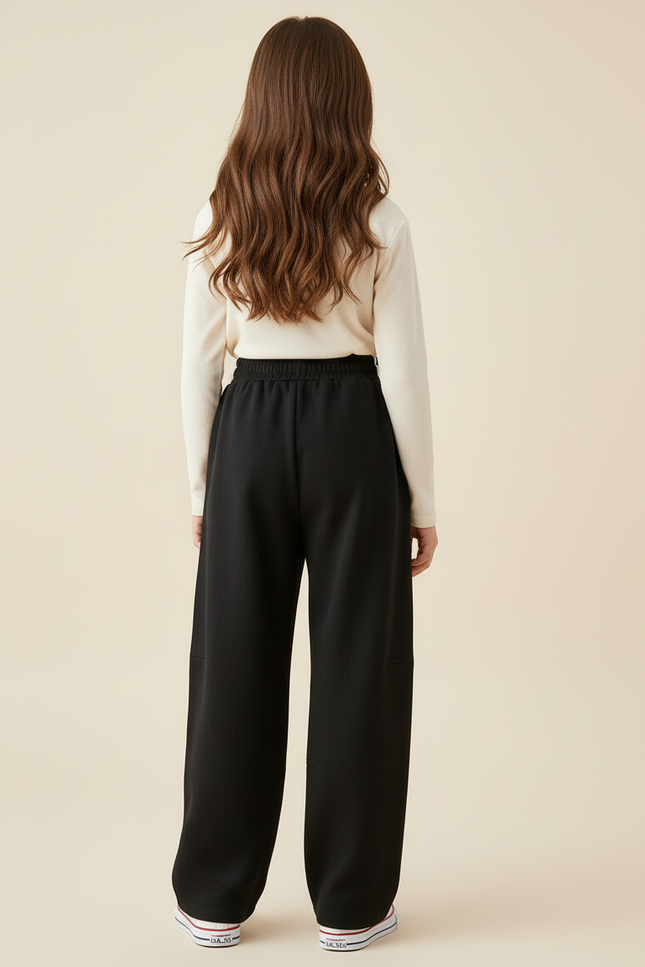 Pantalon Baggy Noir Coton Ample Sport Fille - Molleton - vue 2