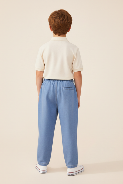 Pantalon Baggy Jean Bleu Clair Ample Garçon - vue 2