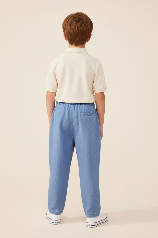 Pantalon Baggy Jean Bleu Clair Ample Garçon - vue 2