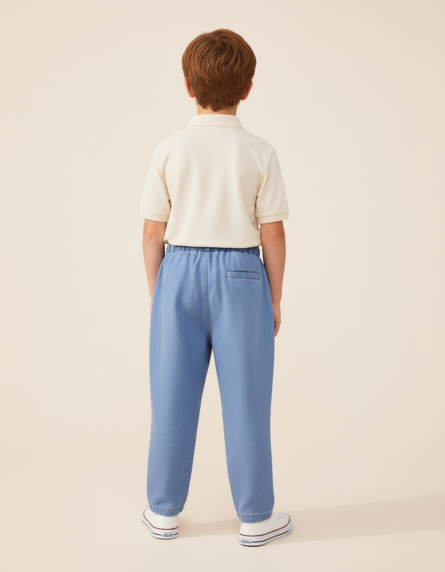 Pantalon Baggy Jean Bleu Clair Ample Garçon - vue 2