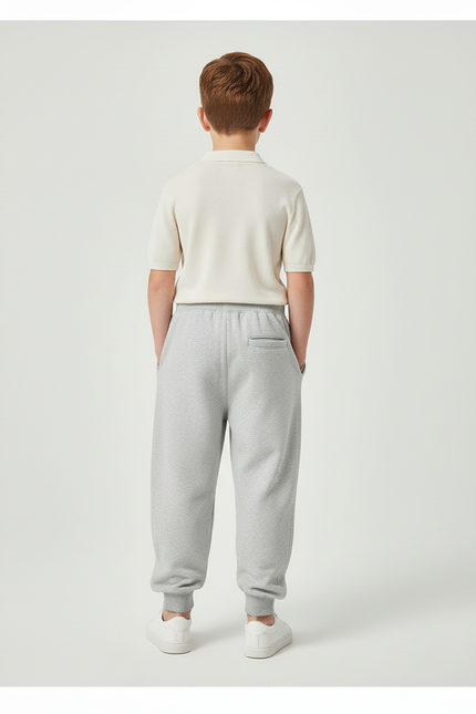 Pantalon Baggy Gris Molletonné Imprimé Décontracté Enfant - vue 2