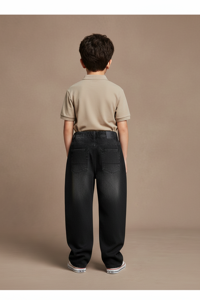 Pantalon Baggy Noir Ample Graffiti Dessins Enfant - Jean - vue 2