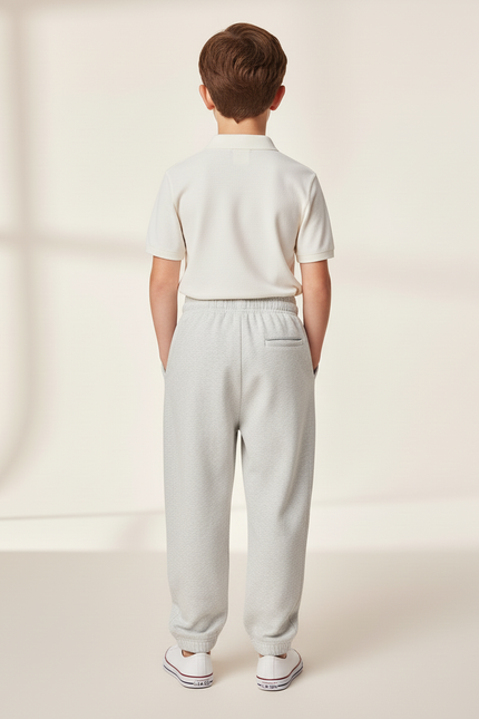 Pantalon Baggy Gris Clair Ample Confortable Enfant - Molleton - vue 2
