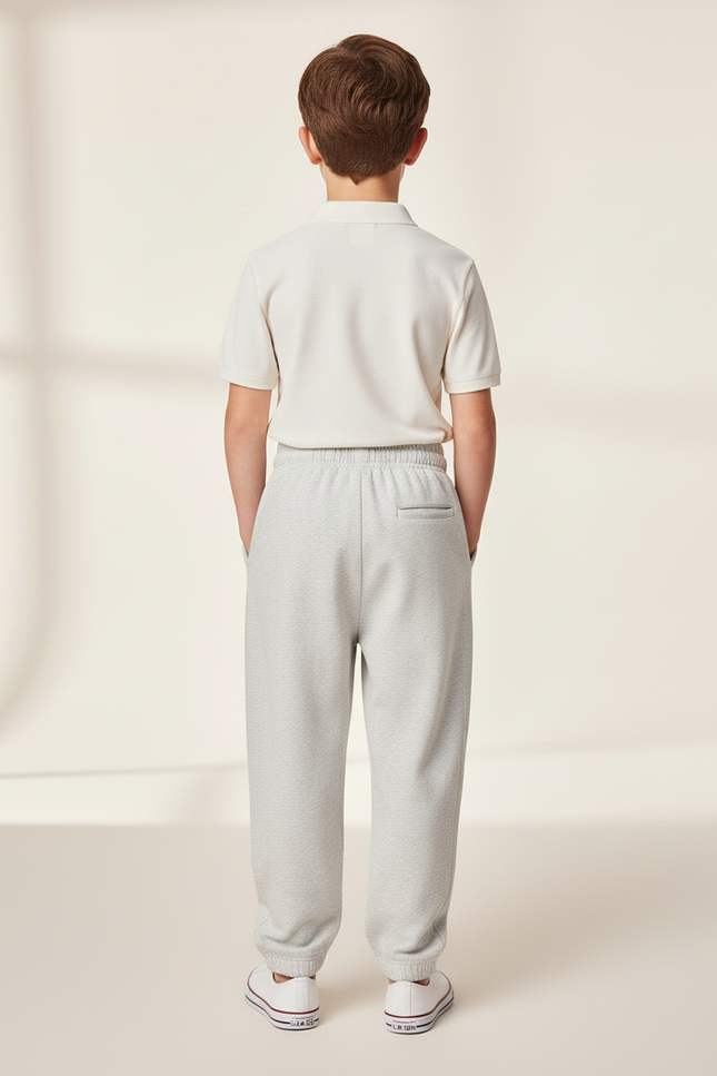 Pantalon Baggy Gris Clair Ample Confortable Enfant - Molleton - vue 2