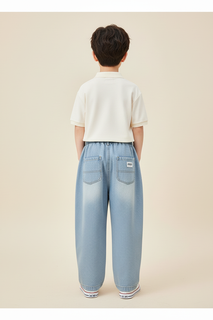 Pantalon Baggy Denim Bleu Ample Enfant Lavé - Jean - vue 2