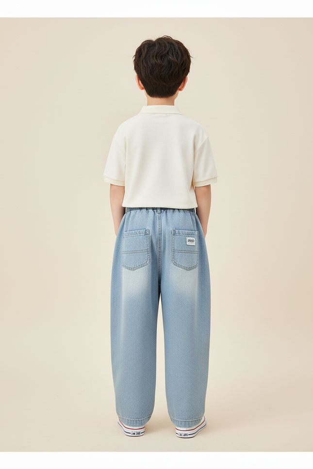 Pantalon Baggy Denim Bleu Ample Enfant Lavé - Jean - vue 2
