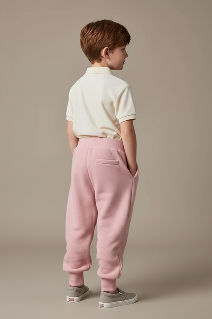 Pantalon Baggy Rose Molletonné Brodé Confortable Enfant - vue 2