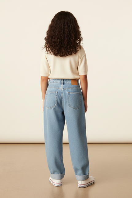 Pantalon Baggy Denim Imprimé Anime Manga Unisexe - Bleu Jean - vue 2