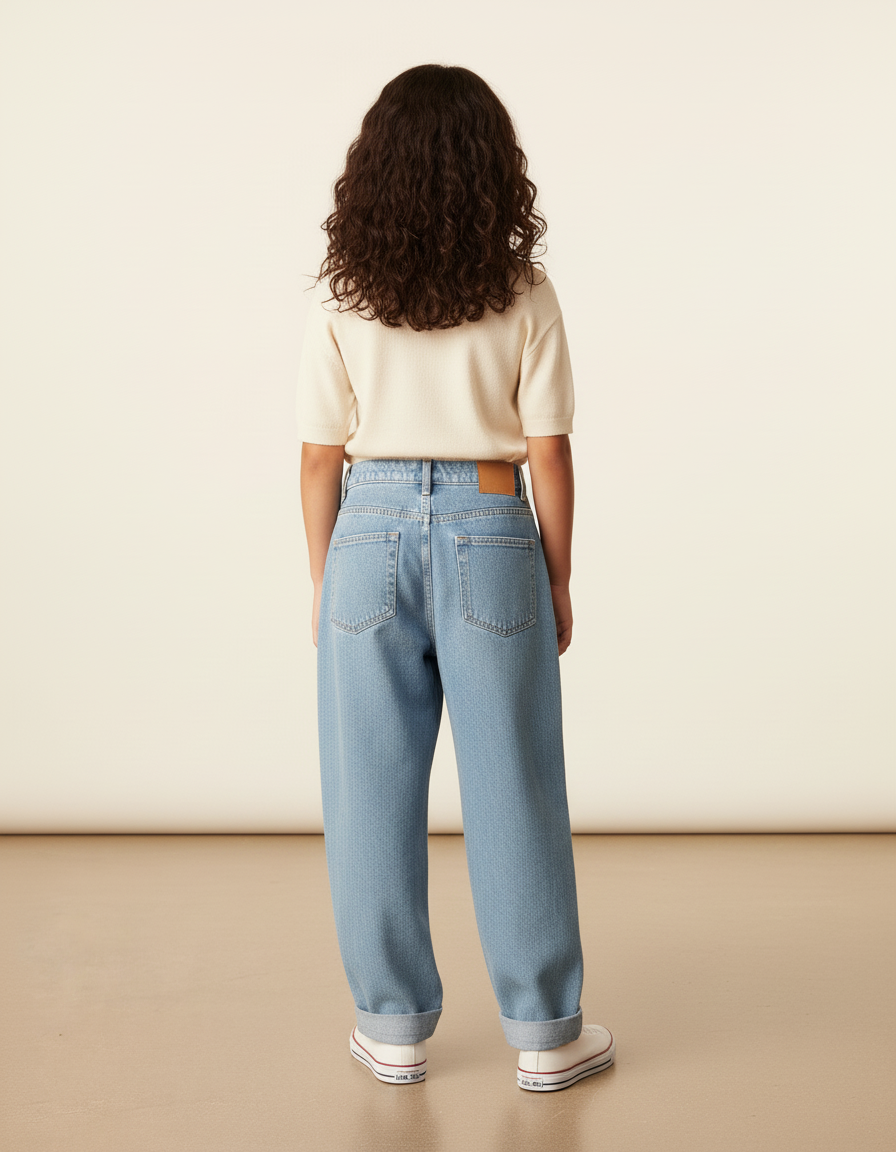 Pantalon Baggy Denim Imprimé Anime Manga Unisexe - Bleu Jean - vue 2