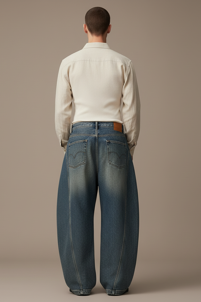 Pantaloni Uomo Baggy - Bleu Jean - vue 2