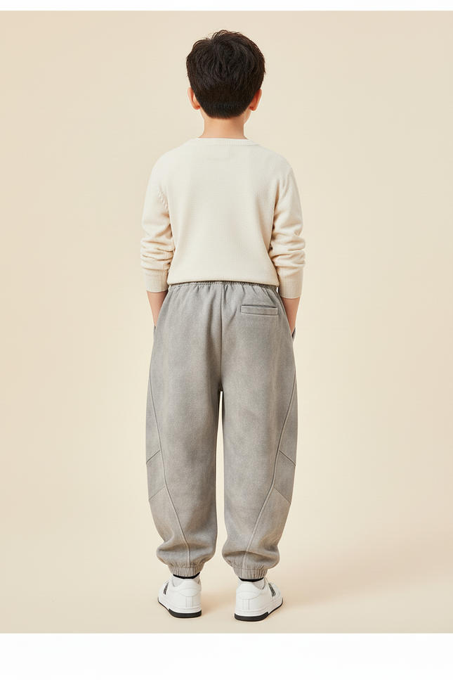 Pantalon Baggy Gris Décontracté Tie-Dye Ample Garçon - Molleton - vue 2