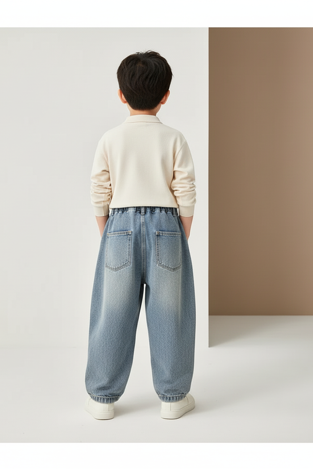 Pantalon Baggy Garçon Bleu Jogging - Jean - vue 2