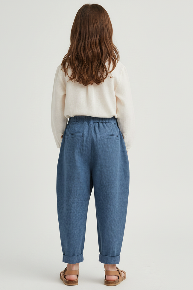 Pantalon Baggy Bleu Jean Ample Décontracté Enfant - vue 2