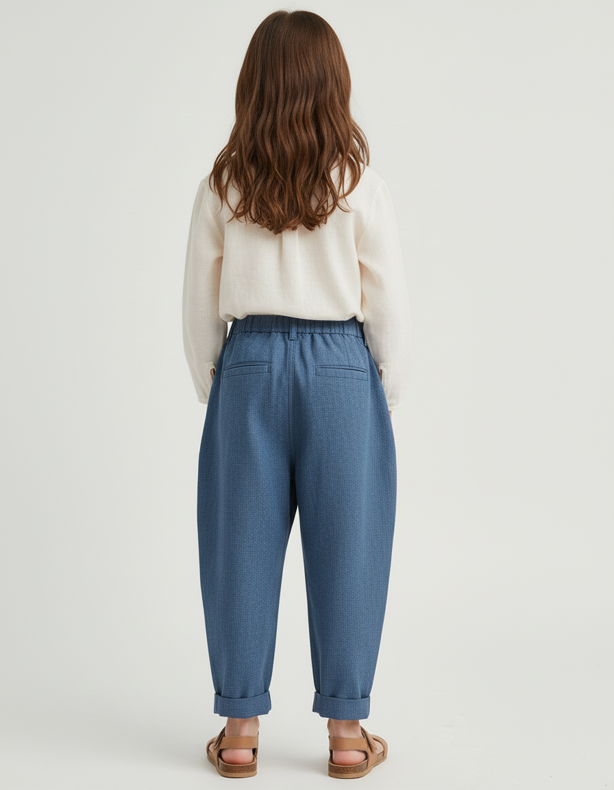Pantalon Baggy Bleu Jean Ample Décontracté Enfant - vue 2