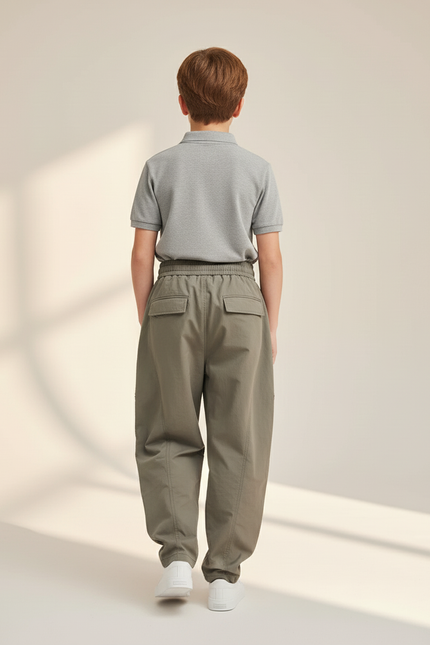 Pantalon Baggy Kaki Cargo Ample Garçon Décontracté - Gabardine - vue 2