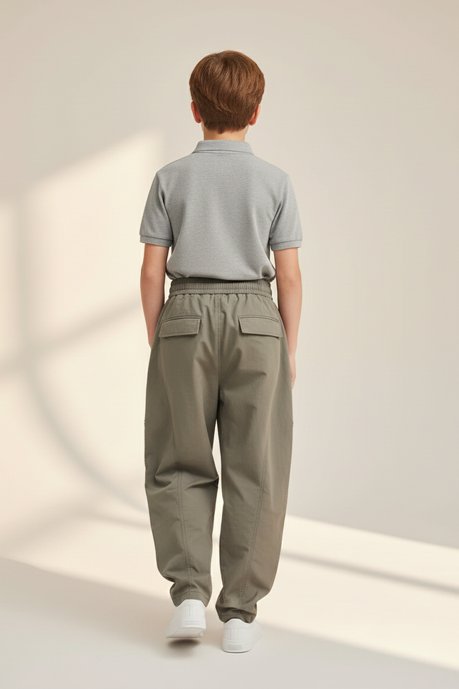 Pantalon Baggy Kaki Cargo Ample Garçon Décontracté - Gabardine - vue 2