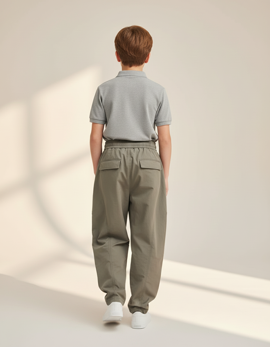 Pantalon Baggy Kaki Cargo Ample Garçon Décontracté - Gabardine - vue 2