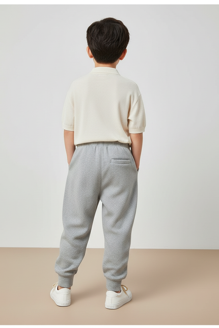 Pantalon Baggy Gris Molleton Confortable Ample Enfant - vue 2